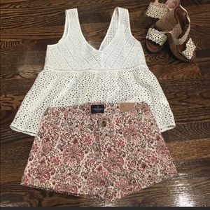 White eyelet top